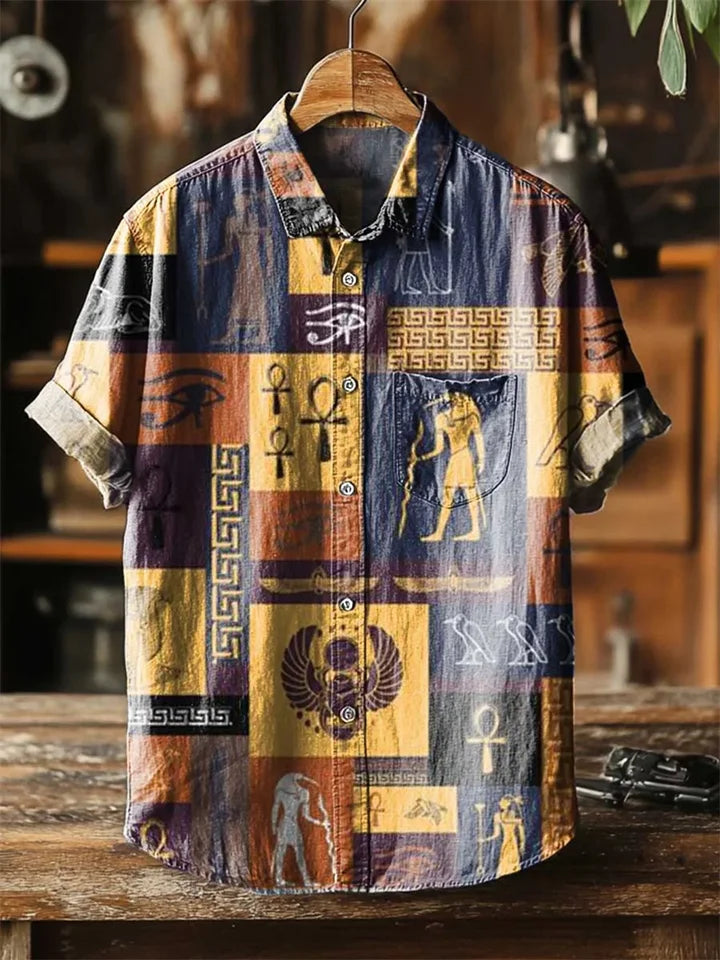 🐙 The Vintage Cephalopod: Premium Men’s Hawaiian Linen Shirt – High-Definition Retro Octopus Graphic Print, Breathable Organic Cotton-Linen Blend, and Sophisticated Loose-Fit Holiday Button-Down