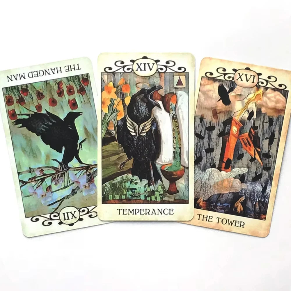 Murder of Crows Tarot – 78-Card English Divination Deck for Fortune Telling, Family Parties & Board Games