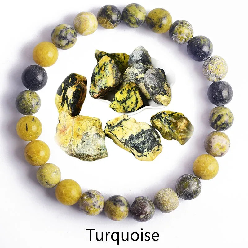 ✨ Natural Stone Protection Bracelet – Dragon Blood Beads, Quartz & Onyx Stretch Jewelry for Men & Women – Healing Reiki & Yoga Energy Bracelet 23 Turquoise