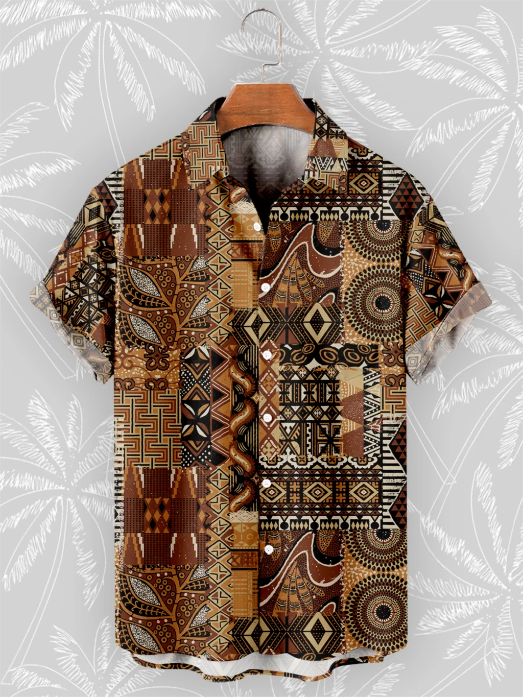 🌍 The Bohemian African Tribe 3D Masterpiece: Premium Men's Retro Short-Sleeve Shirt – High-Definition Tribal Graphic Print, Breathable Summer Beach Fabric, and Sophisticated Oversized Social Silhouette