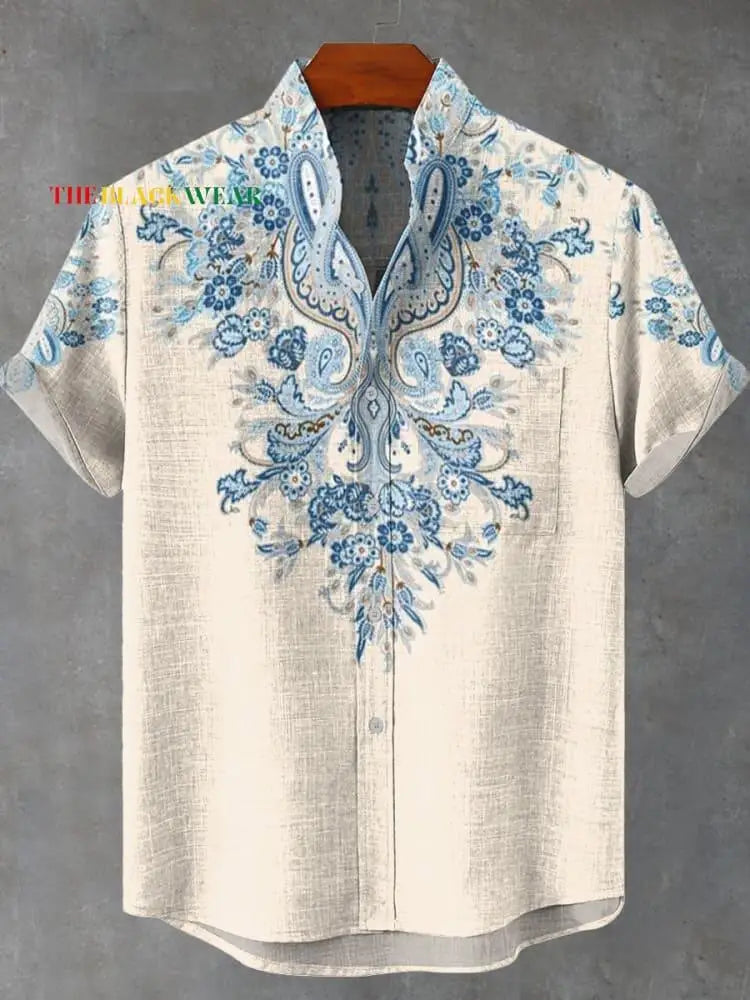 🌍 The Ancestral Modesty Heritage Edition: Premium Men’s Retro African Tribal Totem Shirt – High-Definition Digital Print, Breathable Organic Cotton-Linen Blend, and Sophisticated Modest Street-Trend Silhouette SFQQQD1226