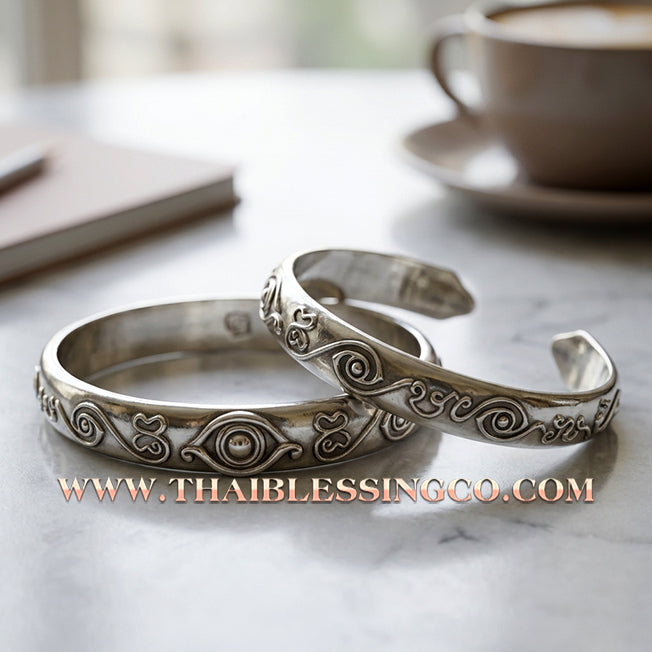 ✨🕉️ Si Hu Ha Ta Divine Alchemy Bracelet: The Celestial Five-Eyed Four-Eared Wealth-Devouring Deity of Infinite Abundance, Merciful Charisma, and Miraculous Fortune - Sacred 2025 Wai Khru Master Edition (Alpaca Silver)