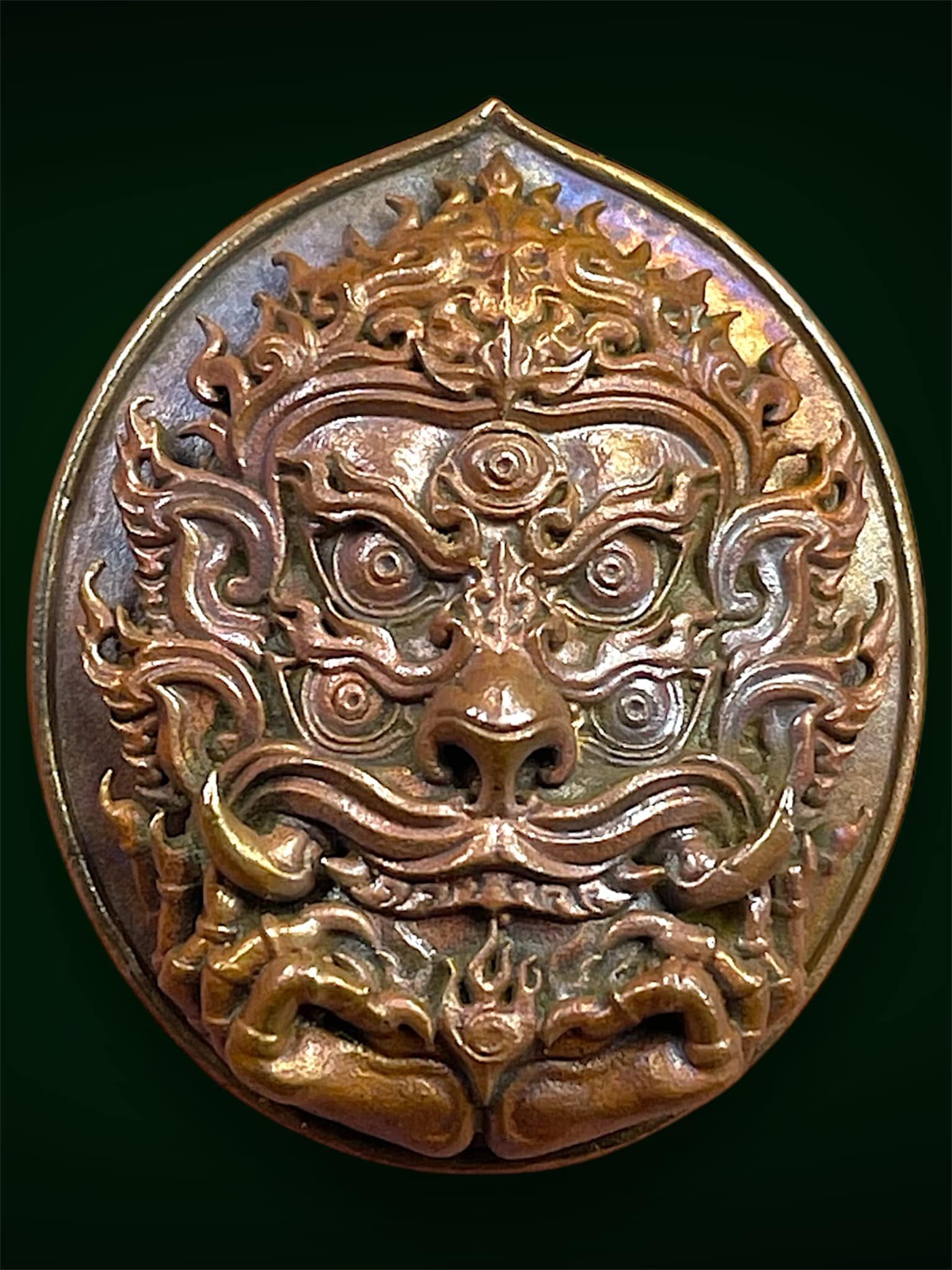 🪙 Si Hu Ha Ta “Stairway to Heaven” – Blackened Copper Four‑Ears Five‑Eyes Prosperity Amulet (Large & Small), Kruba Boonyang, Wat Huai Nam Un, Lamphun, B.E. 2556