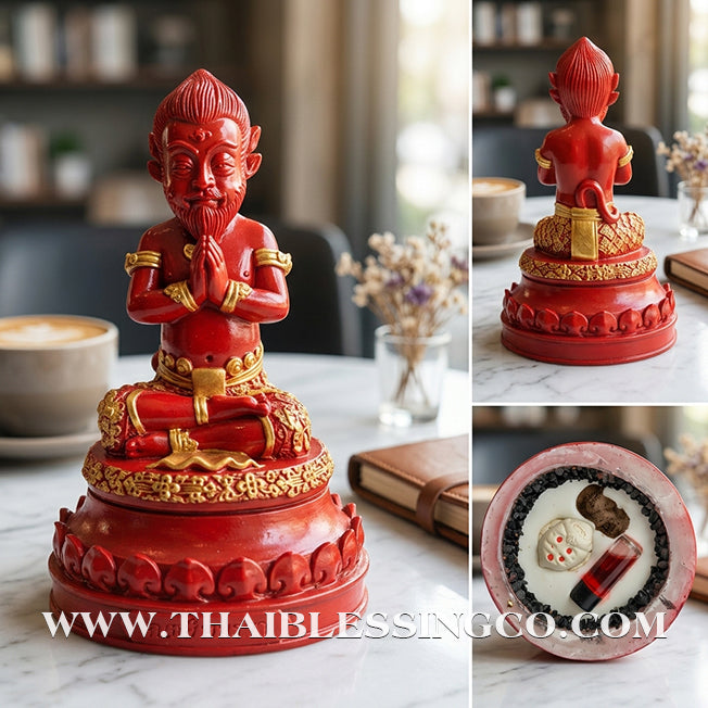 👹💰 Si Hu Ha Ta (The Five-Eyed, Four-Eared Deity) – "Mee Wai Ruay" (Owned to be Wealthy) Edition – Kruba Nuea Rit, Wat Saphan Dam – The Divine Engine for Manifesting Gold from Charcoal, Supreme Luck, and Unstoppable Life Elevation!