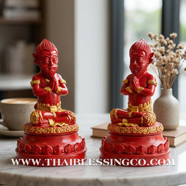👹💰 Si Hu Ha Ta (The Five-Eyed, Four-Eared Deity) – "Mee Wai Ruay" (Owned to be Wealthy) Edition – Kruba Nuea Rit, Wat Saphan Dam – The Divine Engine for Manifesting Gold from Charcoal, Supreme Luck, and Unstoppable Life Elevation!