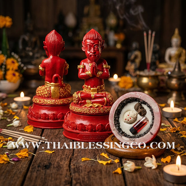 👹💰 Si Hu Ha Ta (The Five-Eyed, Four-Eared Deity) – "Mee Wai Ruay" (Owned to be Wealthy) Edition – Kruba Nuea Rit, Wat Saphan Dam – The Divine Engine for Manifesting Gold from Charcoal, Supreme Luck, and Unstoppable Life Elevation!