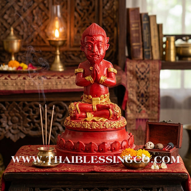 👹💰 Si Hu Ha Ta (The Five-Eyed, Four-Eared Deity) – "Mee Wai Ruay" (Owned to be Wealthy) Edition – Kruba Nuea Rit, Wat Saphan Dam – The Divine Engine for Manifesting Gold from Charcoal, Supreme Luck, and Unstoppable Life Elevation!