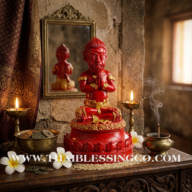 👹💰 Si Hu Ha Ta (The Five-Eyed, Four-Eared Deity) – "Mee Wai Ruay" (Owned to be Wealthy) Edition – Kruba Nuea Rit, Wat Saphan Dam – The Divine Engine for Manifesting Gold from Charcoal, Supreme Luck, and Unstoppable Life Elevation!