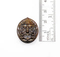 🪙 Si Hu Ha Ta “Stairway to Heaven” – Blackened Copper Four‑Ears Five‑Eyes Prosperity Amulet (Large & Small), Kruba Boonyang, Wat Huai Nam Un, Lamphun, B.E. 2556 Small print – approx. 2.5 cm: