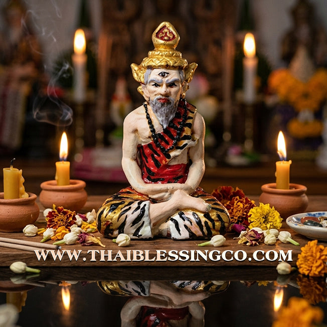 ✨ Sovereign Fire-Eyed Sage: Authentic "Reusi Ta Fai" (Grandfather’s Wealth Edition) Hand-Painted Satta-Loha Talisman by Luang Ta Ruam (Wat Khok Samran) – 2567 BE Edition ✨