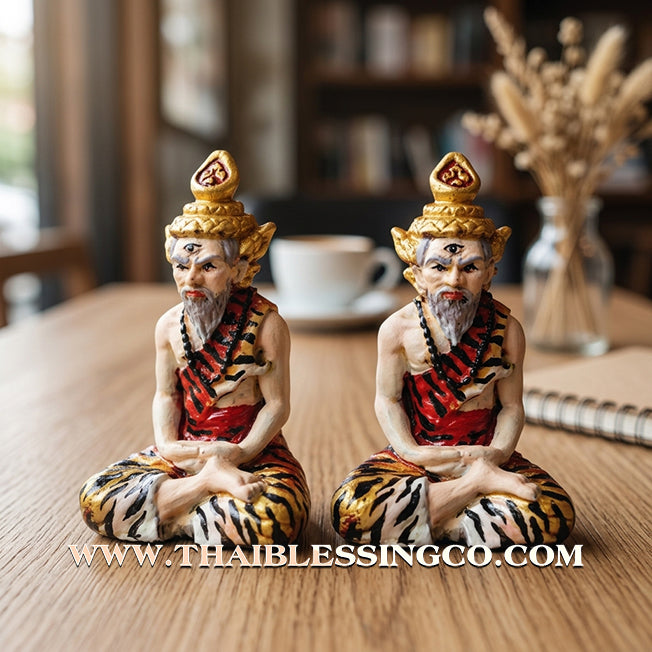 ✨ Sovereign Fire-Eyed Sage: Authentic "Reusi Ta Fai" (Grandfather’s Wealth Edition) Hand-Painted Satta-Loha Talisman by Luang Ta Ruam (Wat Khok Samran) – 2567 BE Edition ✨