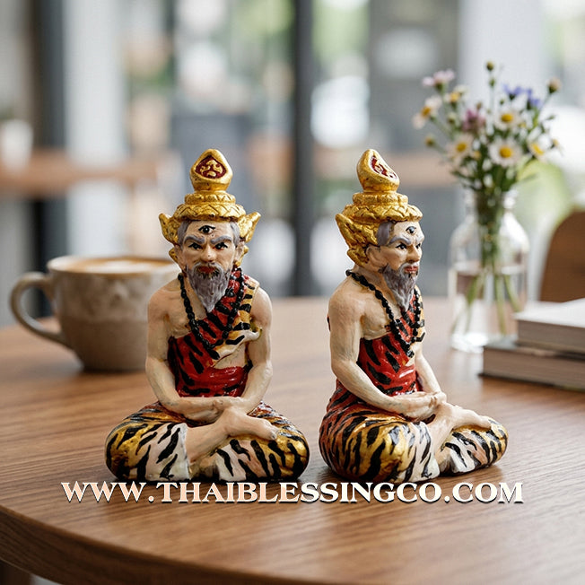 ✨ Sovereign Fire-Eyed Sage: Authentic "Reusi Ta Fai" (Grandfather’s Wealth Edition) Hand-Painted Satta-Loha Talisman by Luang Ta Ruam (Wat Khok Samran) – 2567 BE Edition ✨