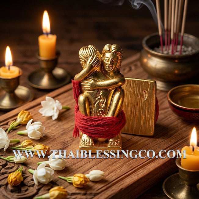 ✨ Sovereign Golden Union: Authentic Thai Inn-Kham Gold-Plated Bronze Talisman by Ajarn Prakong Rhunjaroen for Supreme Soulmate Attraction, Marital Bliss & Infinite Wealth (2561 BE Edition) ✨