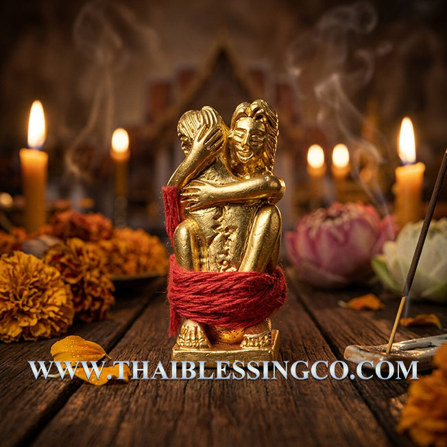 ✨ Sovereign Golden Union: Authentic Thai Inn-Kham Gold-Plated Bronze Talisman by Ajarn Prakong Rhunjaroen for Supreme Soulmate Attraction, Marital Bliss & Infinite Wealth (2561 BE Edition) ✨