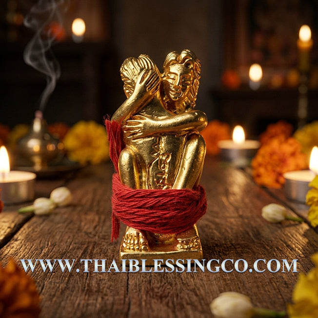 ✨ Sovereign Golden Union: Authentic Thai Inn-Kham Gold-Plated Bronze Talisman by Ajarn Prakong Rhunjaroen for Supreme Soulmate Attraction, Marital Bliss & Infinite Wealth (2561 BE Edition) ✨