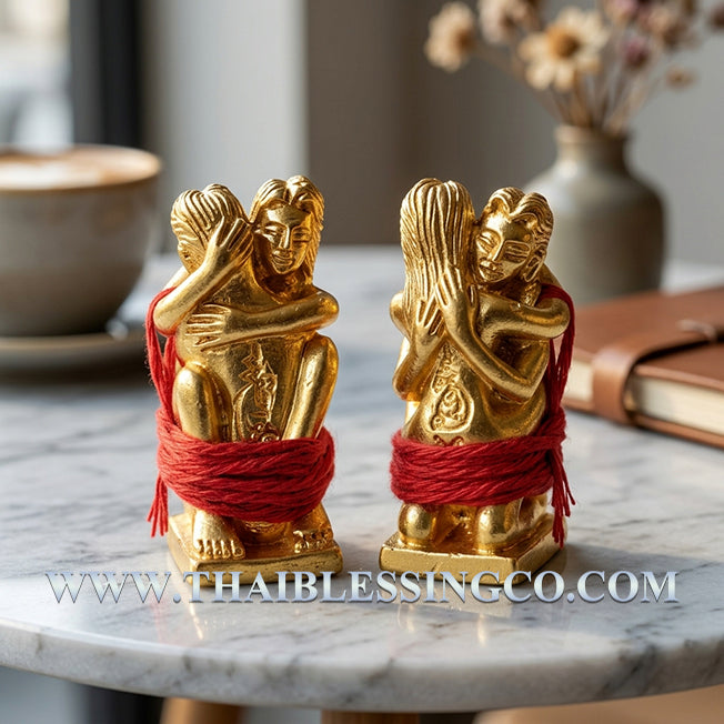 ✨ Sovereign Golden Union: Authentic Thai Inn-Kham Gold-Plated Bronze Talisman by Ajarn Prakong Rhunjaroen for Supreme Soulmate Attraction, Marital Bliss & Infinite Wealth (2561 BE Edition) ✨