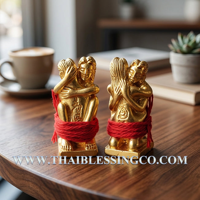 ✨ Sovereign Golden Union: Authentic Thai Inn-Kham Gold-Plated Bronze Talisman by Ajarn Prakong Rhunjaroen for Supreme Soulmate Attraction, Marital Bliss & Infinite Wealth (2561 BE Edition) ✨