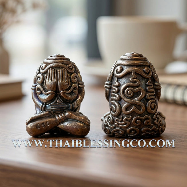 ✨ Sovereign Infinite Abundance: Authentic Thai Phra Pit Ta Ut Mo Sacred Satta-Loha (Seven-Metals) Talisman by Luang Pho Rat (Wat Pa Wai) – 2559 BE Edition ✨