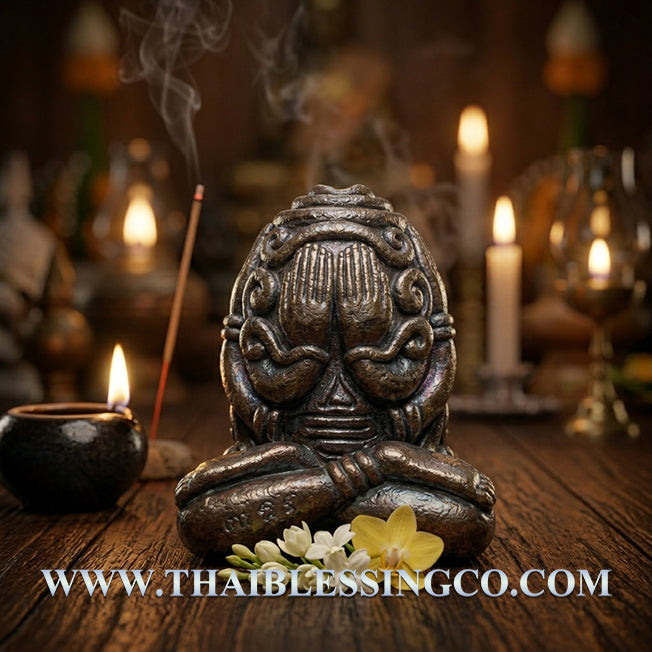 ✨ Sovereign Infinite Abundance: Authentic Thai Phra Pit Ta Ut Mo Sacred Satta-Loha (Seven-Metals) Talisman by Luang Pho Rat (Wat Pa Wai) – 2559 BE Edition ✨