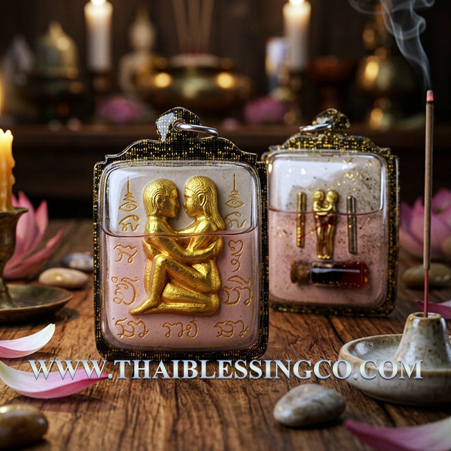 ✨ Sovereign Radiant Union: Authentic Thai Inn-Khoo White Charm Powder & Gold Leaf Talisman Encased in Sacred Attraction Oil by Reusi Ruai Chak Phet (2562 BE Edition) ✨