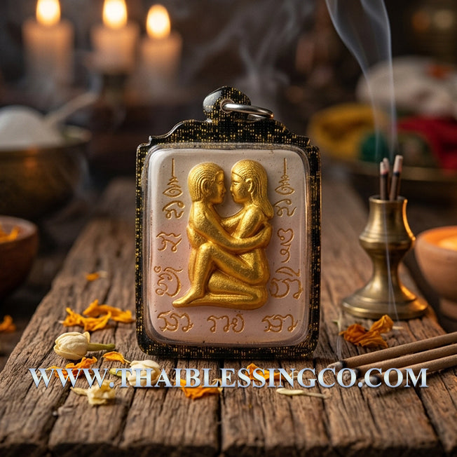 ✨ Sovereign Radiant Union: Authentic Thai Inn-Khoo White Charm Powder & Gold Leaf Talisman Encased in Sacred Attraction Oil by Reusi Ruai Chak Phet (2562 BE Edition) ✨