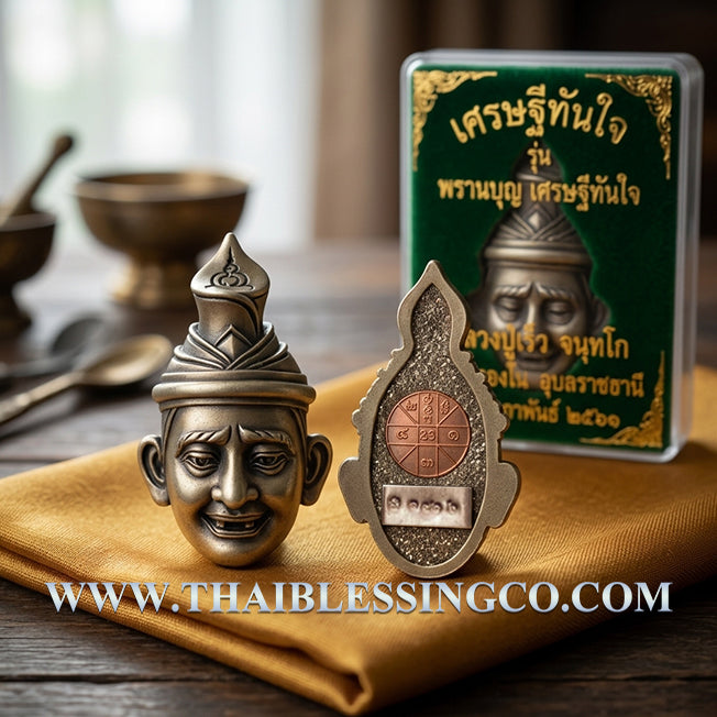 ✨ Sovereign Sage of Rapid Riches: Authentic Thai Reusi (Hermit Sage) Duang Setthi Talisman by Luang Pu Reo (Wat Nong No) – Satin-Finished Alpaca Silver Edition (2563 BE) ✨