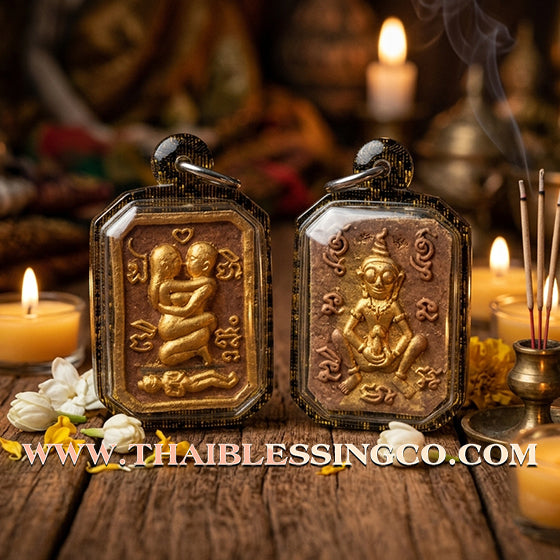 ✨ Sovereign Seductive Union: Authentic Thai Inn-Khoo Saneha Pha-Ruai (Love & Wealth Duo) Sacred Necromantic Powder Talisman by Arjan Tonrak Salak Yan – 2568 BE Edition ✨