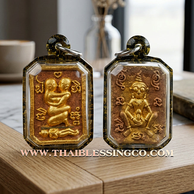 ✨ Sovereign Seductive Union: Authentic Thai Inn-Khoo Saneha Pha-Ruai (Love & Wealth Duo) Sacred Necromantic Powder Talisman by Arjan Tonrak Salak Yan – 2568 BE Edition ✨