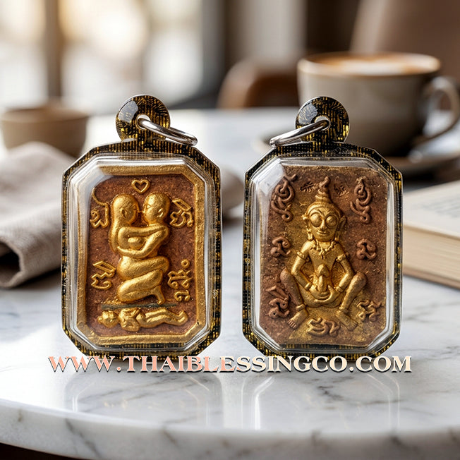 ✨ Sovereign Seductive Union: Authentic Thai Inn-Khoo Saneha Pha-Ruai (Love & Wealth Duo) Sacred Necromantic Powder Talisman by Arjan Tonrak Salak Yan – 2568 BE Edition ✨