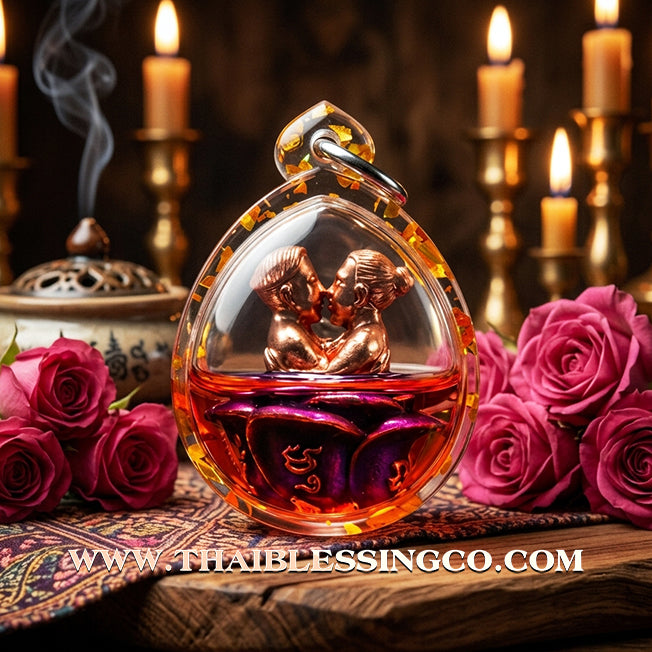 ✨ Sovereign Soul-Binder: Authentic "Inn-Khoo Saneha Mat-Jai" (Lovers' Heart-Tie) 1st Edition – Samrit Bronze & Purple Enamel (Leum Namman Saneha Rakha) by Arjan Nong Mon Sarika Pak Dee – 2567 BE Teacher’s Day Edition ✨