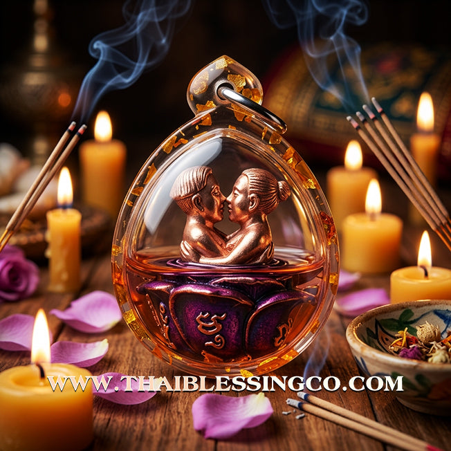 ✨ Sovereign Soul-Binder: Authentic "Inn-Khoo Saneha Mat-Jai" (Lovers' Heart-Tie) 1st Edition – Samrit Bronze & Purple Enamel (Leum Namman Saneha Rakha) by Arjan Nong Mon Sarika Pak Dee – 2567 BE Teacher’s Day Edition ✨