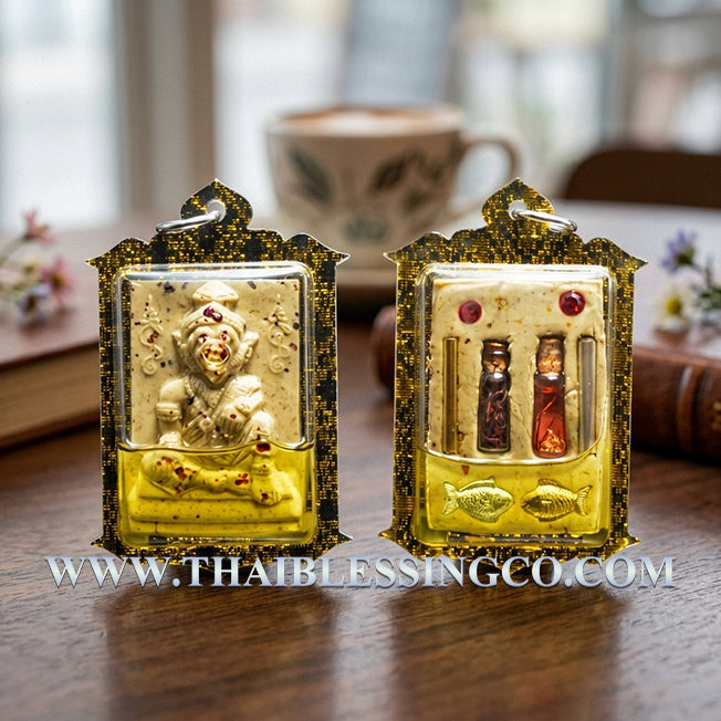 ✨ Sovereign Tiger-Headed Shaman: Authentic Thai Pu Chao Saming Prai Sacred Occult Powder Talisman Encased in Primordial Saming Oil for Extreme Attraction, Infinite Charisma & Business Patronage (Luang Pu Thongwan 2568 Edition) ✨