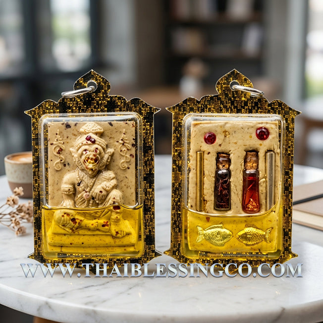 ✨ Sovereign Tiger-Headed Shaman: Authentic Thai Pu Chao Saming Prai Sacred Occult Powder Talisman Encased in Primordial Saming Oil for Extreme Attraction, Infinite Charisma & Business Patronage (Luang Pu Thongwan 2568 Edition) ✨