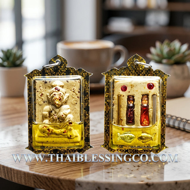 ✨ Sovereign Tiger-Headed Shaman: Authentic Thai Pu Chao Saming Prai Sacred Occult Powder Talisman Encased in Primordial Saming Oil for Extreme Attraction, Infinite Charisma & Business Patronage (Luang Pu Thongwan 2568 Edition) ✨
