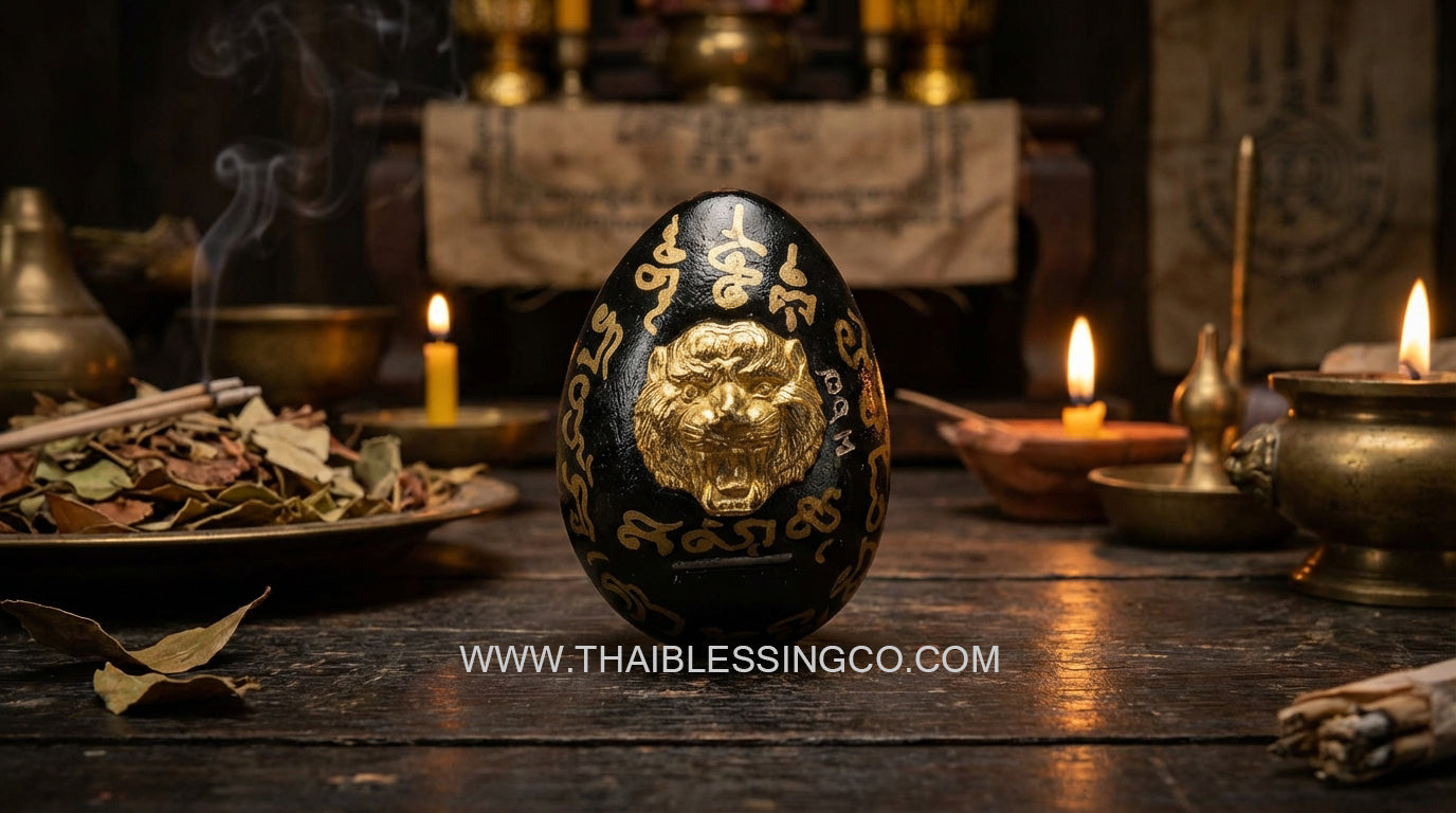 ✨ Sovereign Tiger King Astral Bia Gae: Ultimate Evil-Shielding & Supreme Authority Talisman – Mercury-Infused Sacred Cowrie by Luang Pu Pha (B.E. 2567-2568)