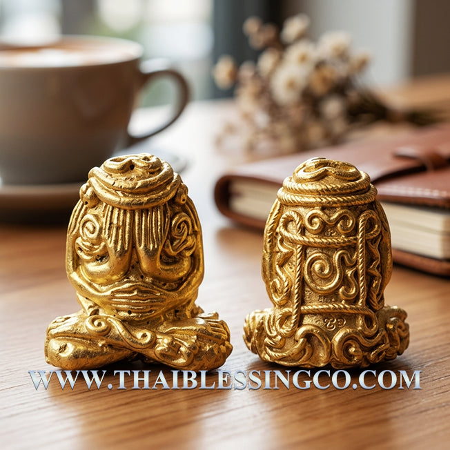 ✨ Sovereign Wealth Guardian: Authentic Thai Phra Pidta Yan Yung Sacred Mixed Brass Talisman by Luang Pu Khaek (Wat Sunthon Pradit) – "Miraculous Wealth Everywhere" Edition (2554 BE) ✨