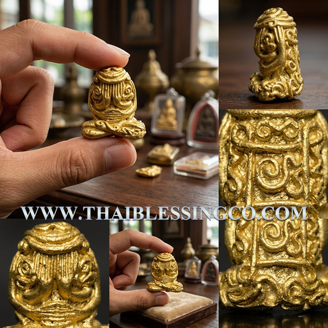 ✨ Sovereign Wealth Guardian: Authentic Thai Phra Pidta Yan Yung Sacred Mixed Brass Talisman by Luang Pu Khaek (Wat Sunthon Pradit) – "Miraculous Wealth Everywhere" Edition (2554 BE) ✨