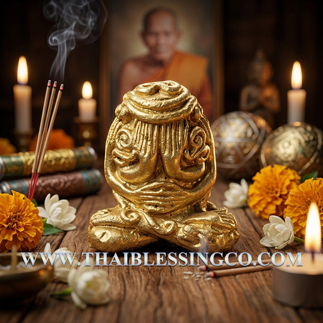 ✨ Sovereign Wealth Guardian: Authentic Thai Phra Pidta Yan Yung Sacred Mixed Brass Talisman by Luang Pu Khaek (Wat Sunthon Pradit) – "Miraculous Wealth Everywhere" Edition (2554 BE) ✨
