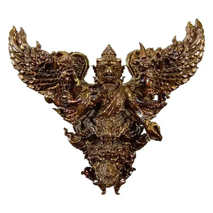 🦅 Supreme Mangrai Garuda of Infinite Wealth – Phaya Krut “Mangrai Science” Ananta Sapsrichai Wealth & Protection Amulet (Large Size, Kruba Wirut, Wat San Ma Mao) Red rust polished with black enamel