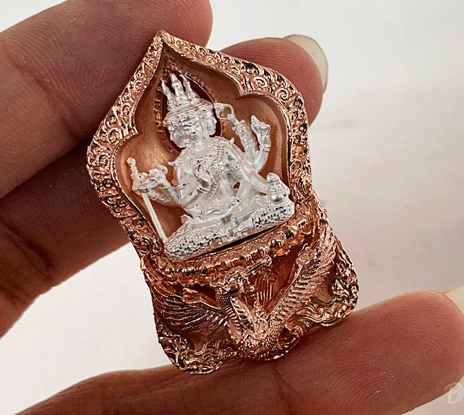 ✨ Supreme Siam Brahma Deity Medallion – Four‑Faced Blessings, Wisdom & Prosperity Amulet by Luang Pu Khampheng, Makha Ngam Hermitage, Kamphaeng Phet