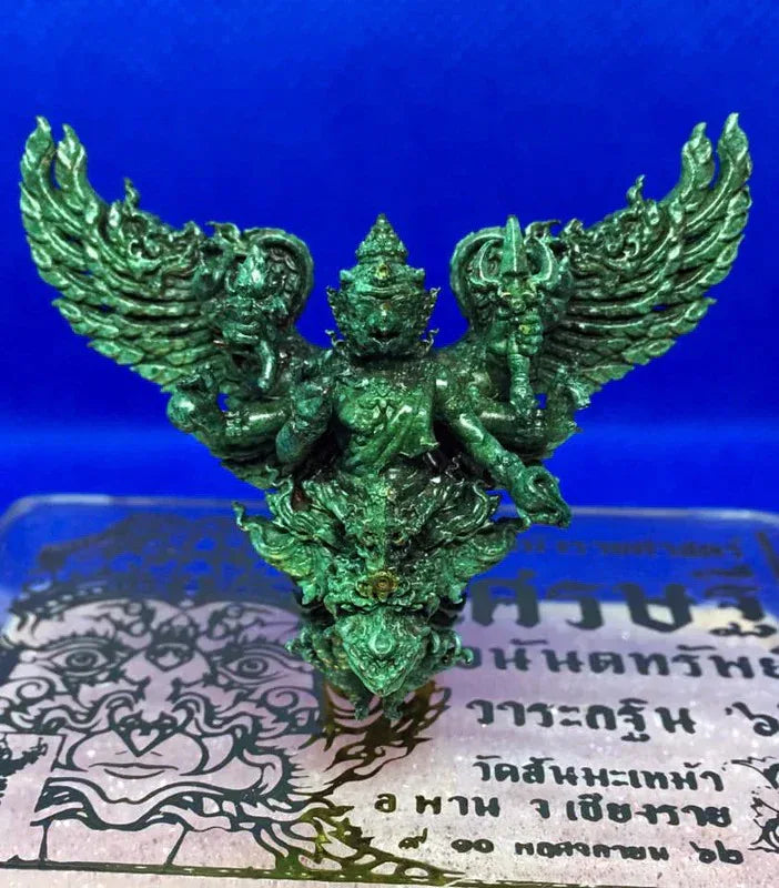 🦅 Supreme Mangrai Garuda of Infinite Wealth – Phaya Krut “Mangrai Science” Ananta Sapsrichai Wealth & Protection Amulet (Large Size, Kruba Wirut, Wat San Ma Mao) Chinese black enamel wrench