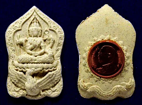 ✨ Supreme Siam Brahma Deity Medallion – Four‑Faced Blessings, Wisdom & Prosperity Amulet by Luang Pu Khampheng, Makha Ngam Hermitage, Kamphaeng Phet Charm Powder White