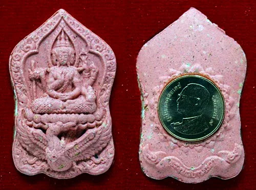✨ Supreme Siam Brahma Deity Medallion – Four‑Faced Blessings, Wisdom & Prosperity Amulet by Luang Pu Khampheng, Makha Ngam Hermitage, Kamphaeng Phet Charm Powder Pink