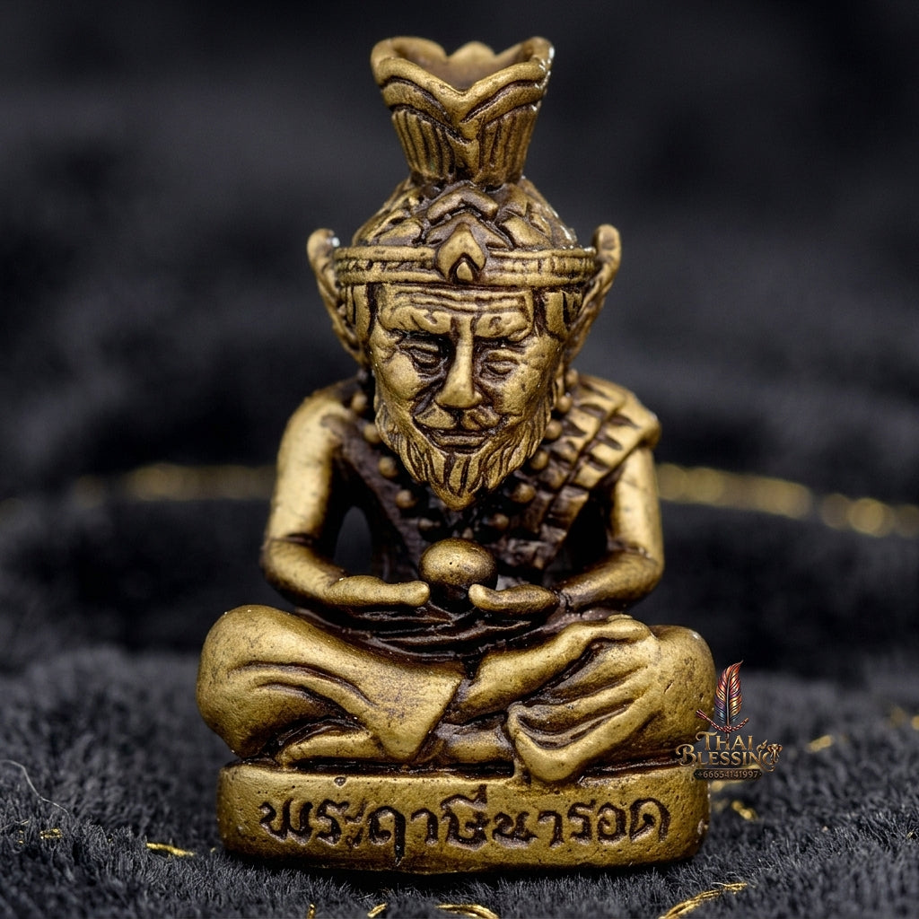 💥 THE STUNNING SUPREME LINEAGE MASTERPIECE OF THE PRATHOM BOROMAKHRU LORD HERMIT NAROD: THE LUANG PU MAEN SAMNAK SONG KHAO CHAN BOROMAKHRU PHOO RUE-SI NAROD (SATIN-FINISHED BELL BRASS EDITION, BE 2567)!