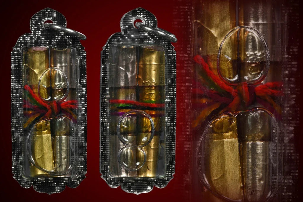 💘 THE TWIN SPELL OF HEART-BREAKING DESIRE 💘 ✨ The Eternal Bond: Takrut Na Ok Taek Twin Talismans in Golden Herb Oil by Luang Ta Ruam (2018 Edition)
