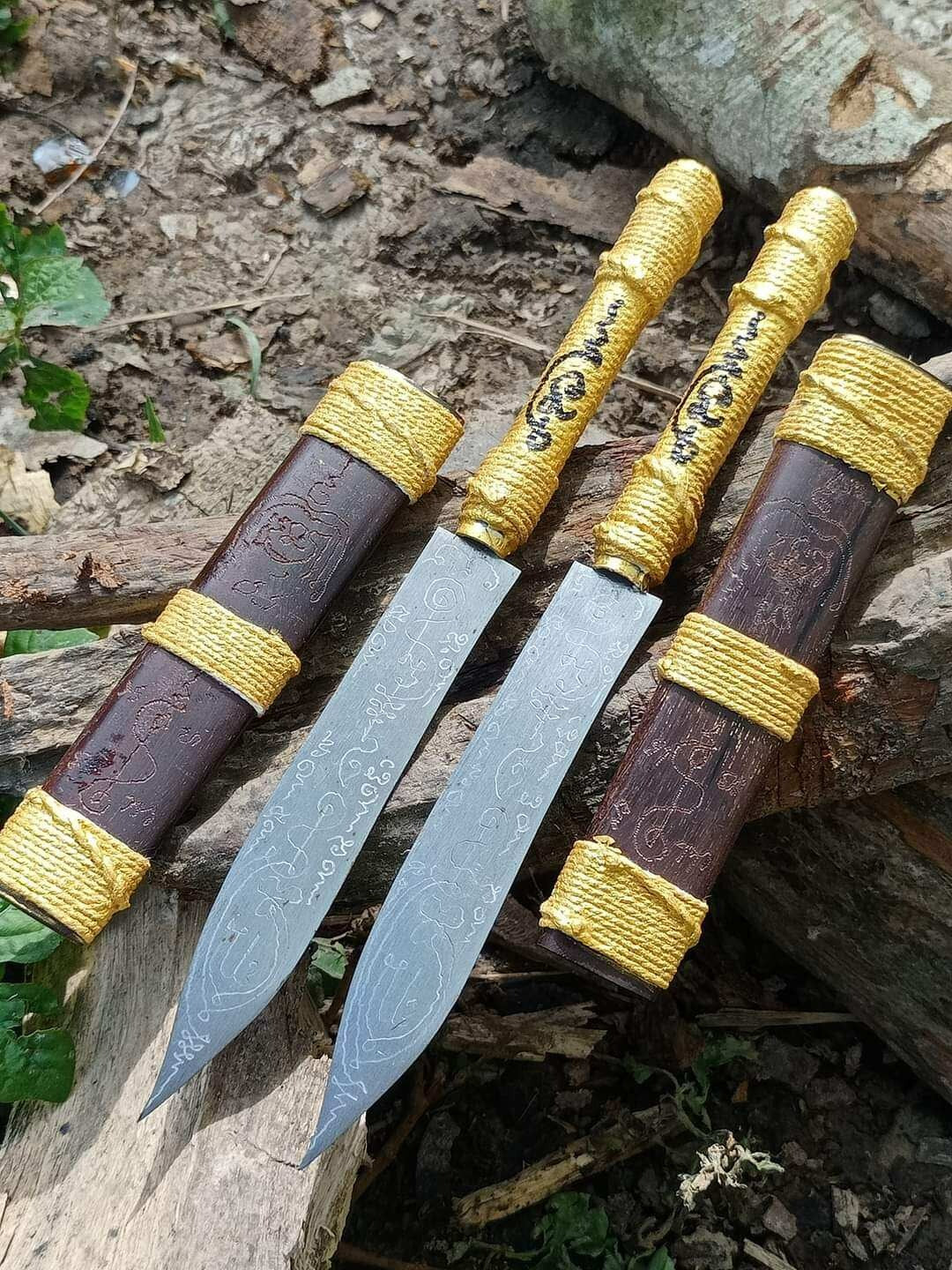 🗡️ Takrud Exorcist Spirit Knife 9" – Anti-Black Magic, Curse Cutting & Home Protection by Luang Pu Kaew, Wat Kaeng Din So