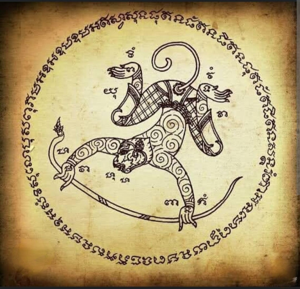 🗡️ Takrud Warrior Waist Belt "Paya Ling Out to Battle" – Invincibility & Victory Power by Luang Pu Im