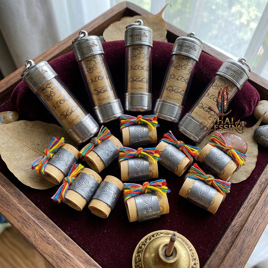 🔱 Takrut Bai Lan & Pitsamorn "Muen Yan Pan Katha": The Sovereign Script of Ten Thousand Yantras – Luang Pho Mian & Luang Pu Maha Sila – The Ultimate Alchemical Engine for Universal Dominance & Infinite Wealth!