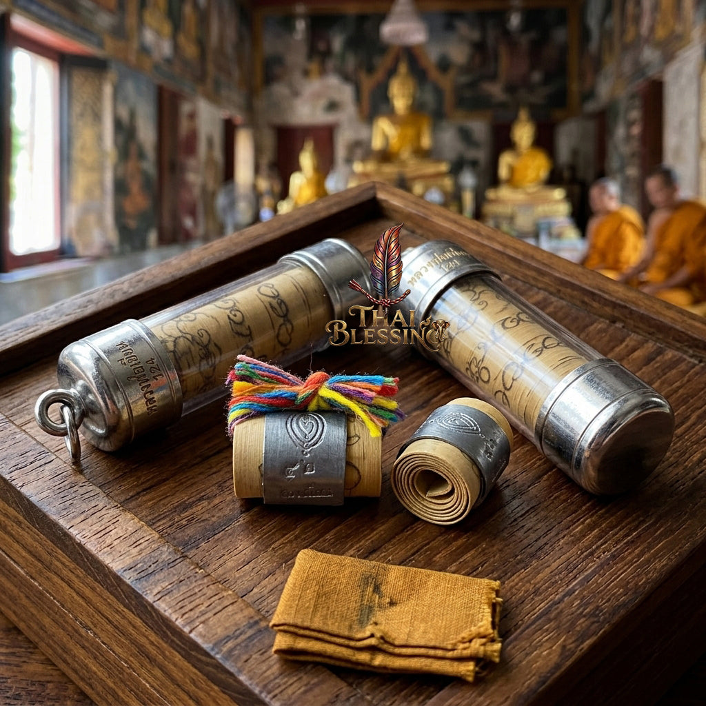 🔱 Takrut Bai Lan & Pitsamorn "Muen Yan Pan Katha": The Sovereign Script of Ten Thousand Yantras – Luang Pho Mian & Luang Pu Maha Sila – The Ultimate Alchemical Engine for Universal Dominance & Infinite Wealth!