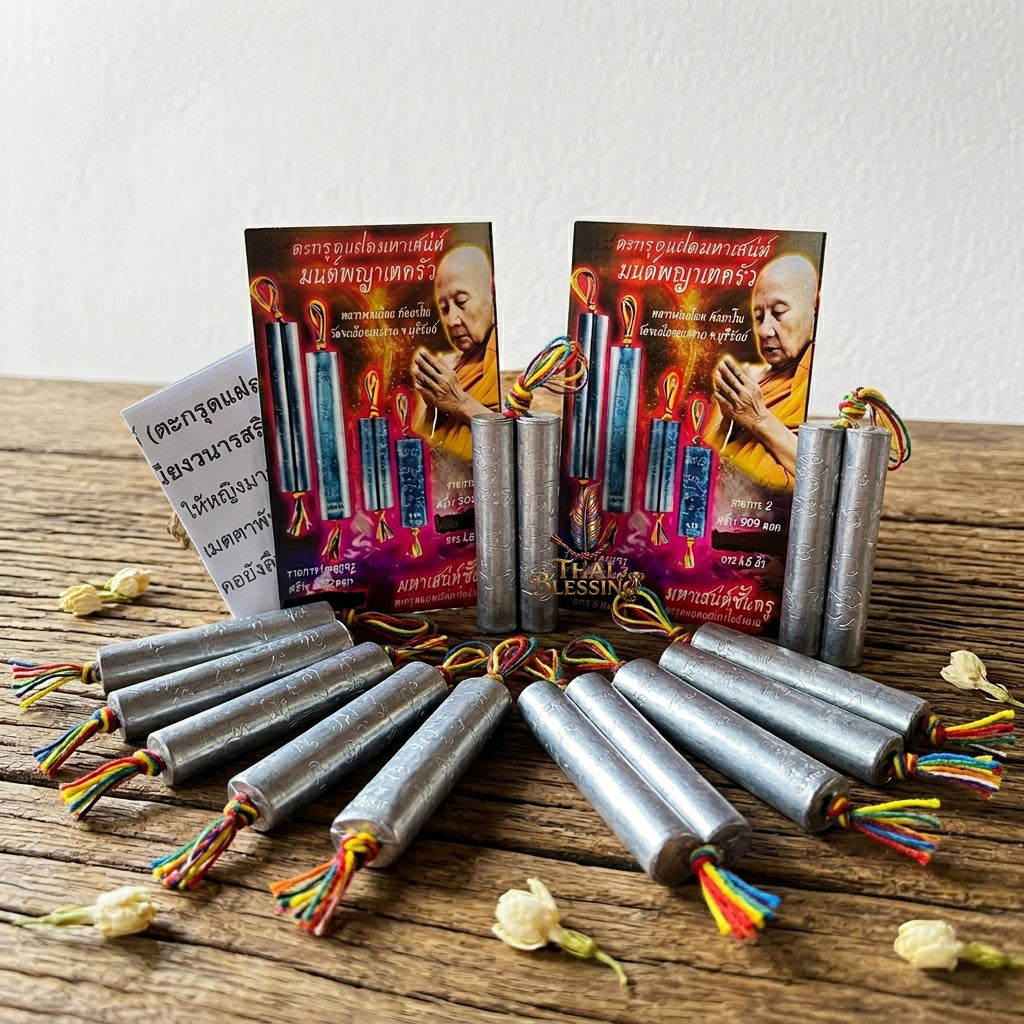 🔱 Takrut Faet Maha Saneh "Mon Phraya Thae Khrua": The Twin Pillars of Hypnotic Domain Command – Luang Pho Mian (Wat Chaniang Wanaram) – The Ultimate Khmer Sorcery Engine for Total Audience Capture & Infinite Wealth!